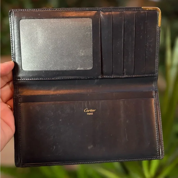 Cartier Black Leather Gold Accent - Picture 10 of 12